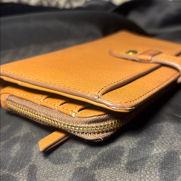 Fossil Fiona wallet camel brown envelope style multi compartment women’s wallet - Picture 12 of 14